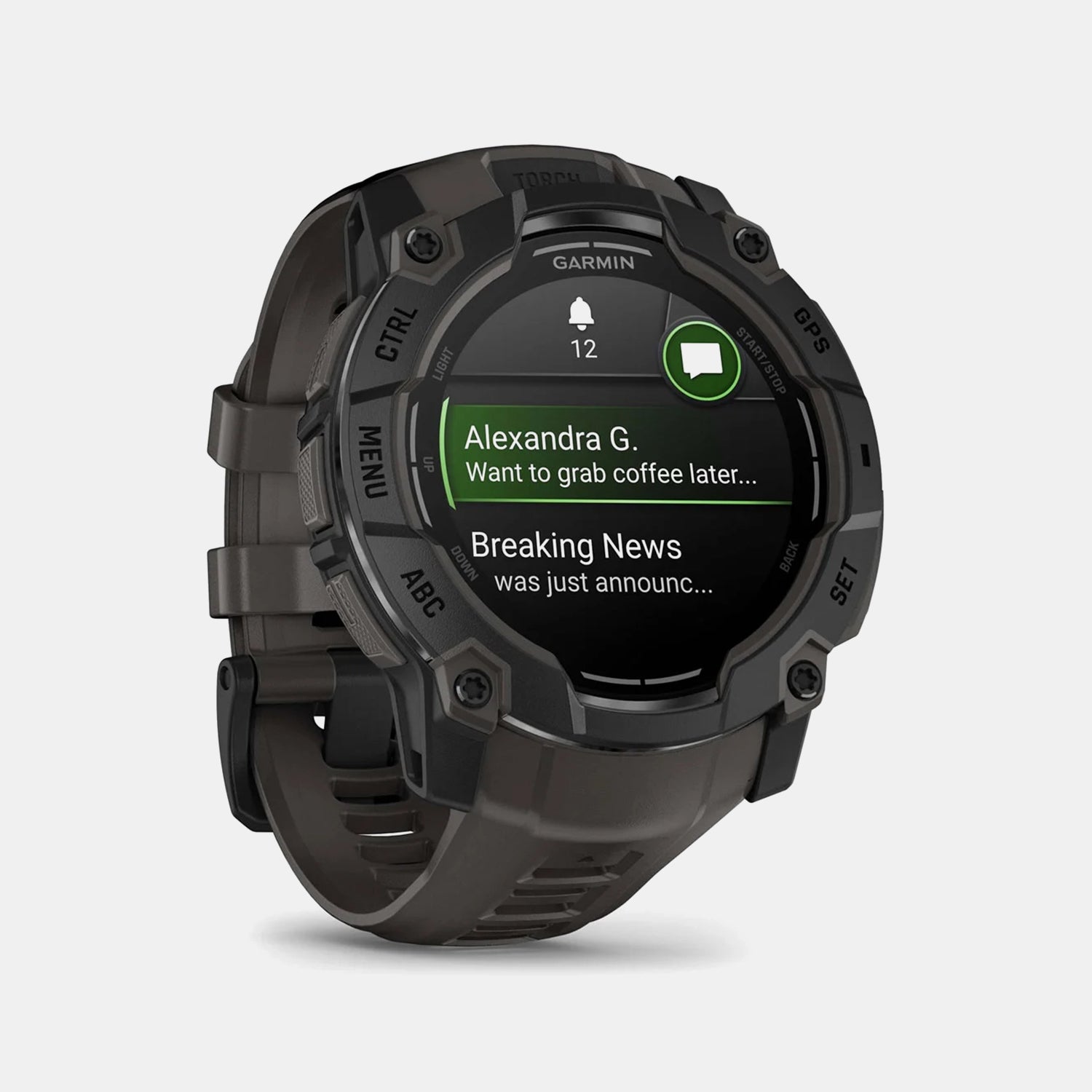 Instinct 3 Unisex Black Dial Digital Silicone Watch 010-03020-00