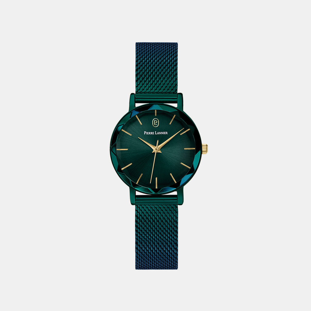 Multiples Women Quartz Teal Dial Analog Mesh Watch 010P877