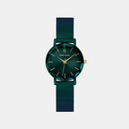 Multiples Women Quartz Teal Dial Analog Mesh Watch 010P877