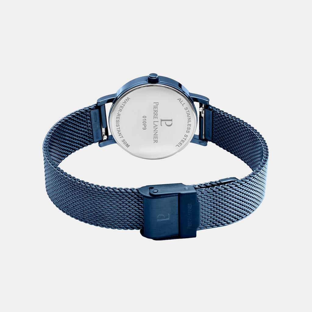 Multiples Women Quartz Blue Dial Analog Stainless Steel Watch 010P968