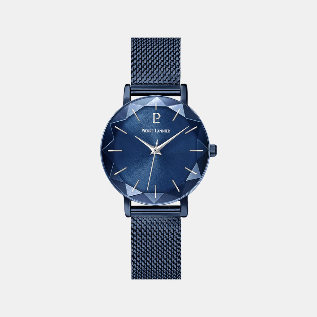 Pierre Lannier Multiples Women Quartz Blue Dial Analog Stainless Steel Watch 010P968-1