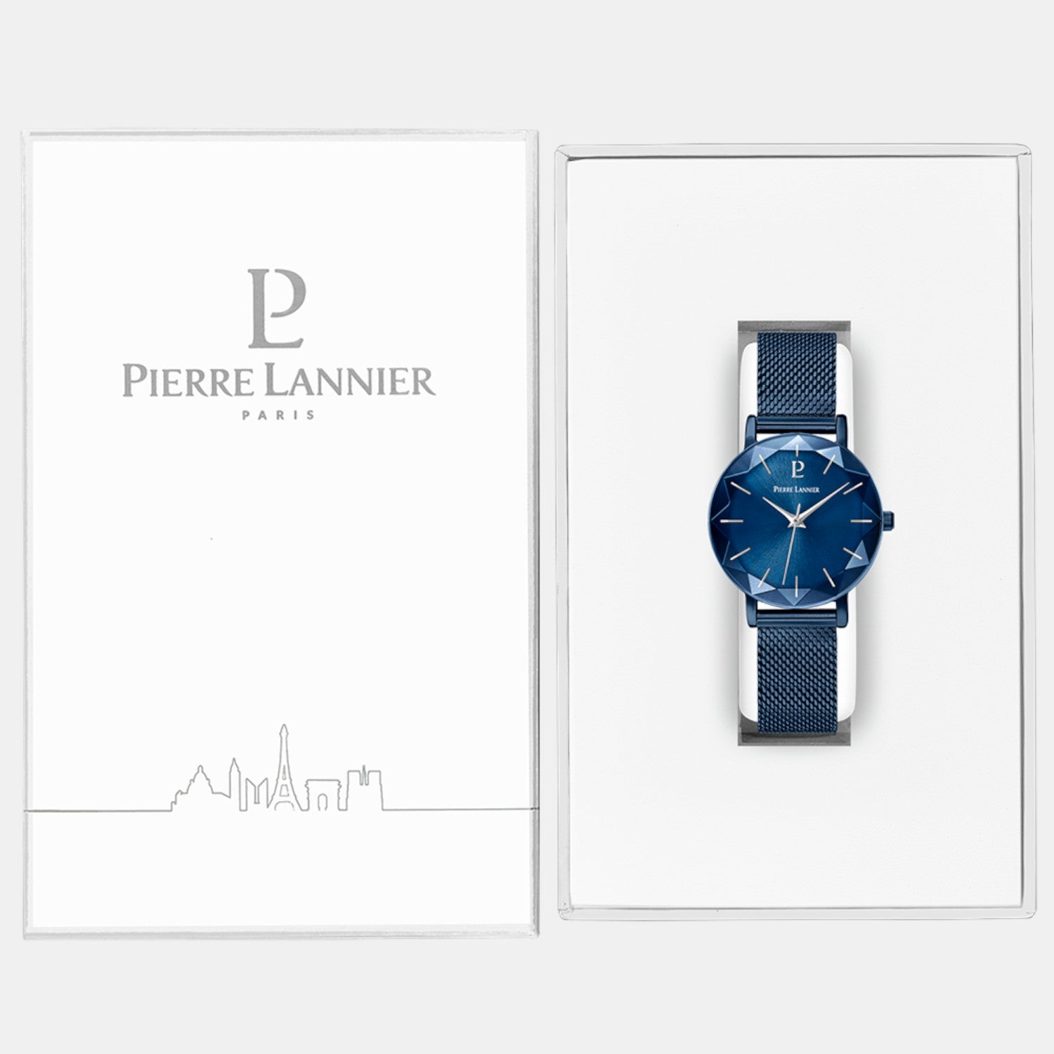 Pierre Lannier Multiples Women Quartz Blue Dial Analog Stainless Steel Watch 010P968-5