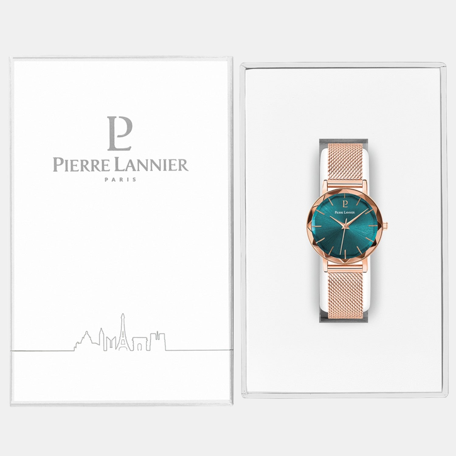 Pierre Lannier Multiples Women Quartz Green Dial Analog Stainless Steel Watch 010P978-6