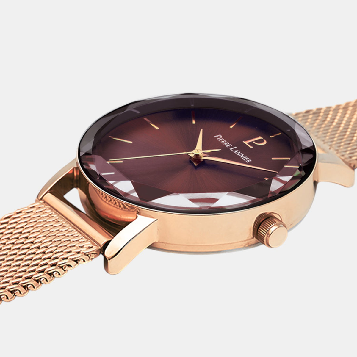 Pierre Lannier Multiples Women Quartz Brown Dial Analog Stainless Steel Watch 010P988-4