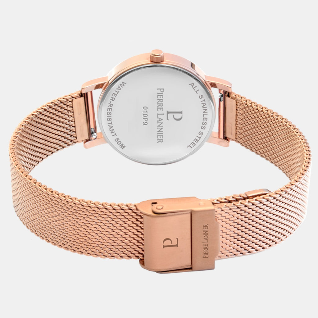 Pierre Lannier Multiples Women Quartz Brown Dial Analog Stainless Steel Watch 010P988-5