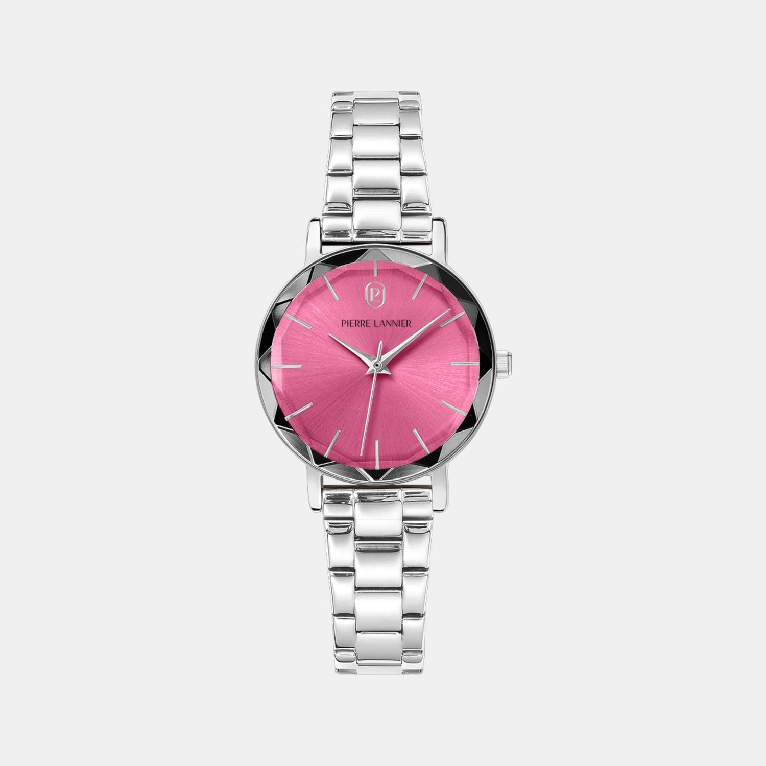 Multiples Women Quartz Rose Dial Analog Stainless Steel Watch 011L651