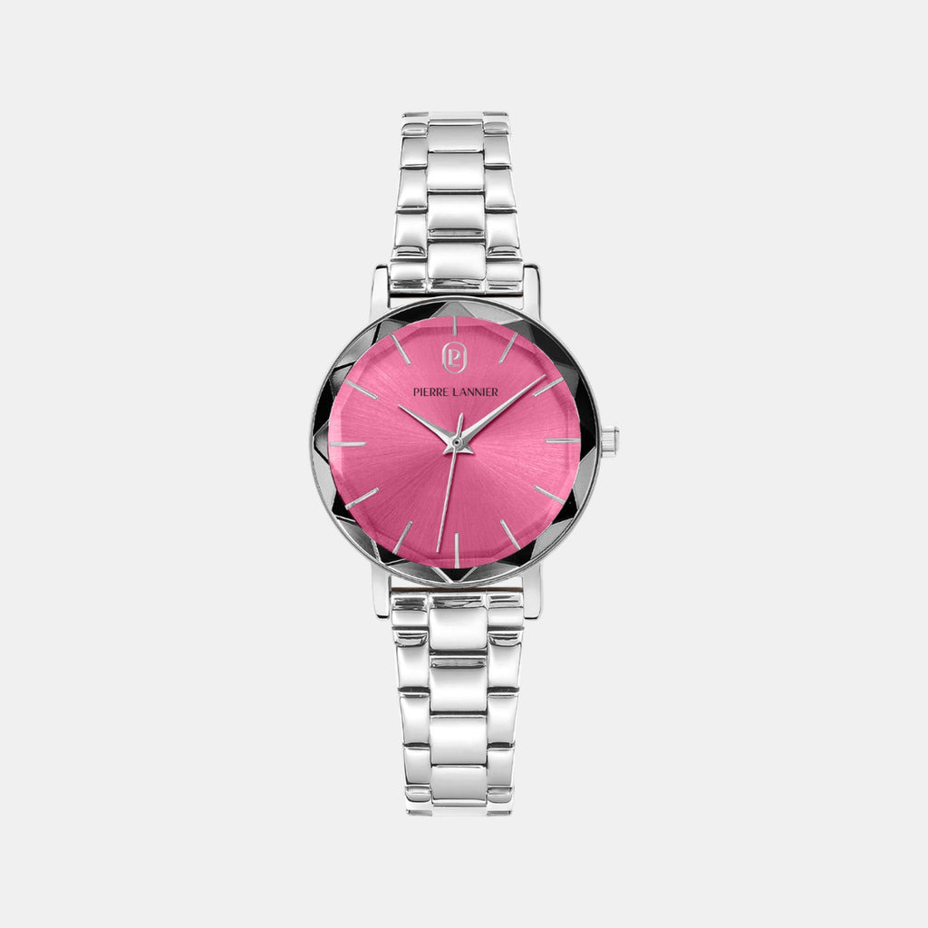 Multiples Women Quartz Rose Dial Analog Stainless Steel Watch 011L651