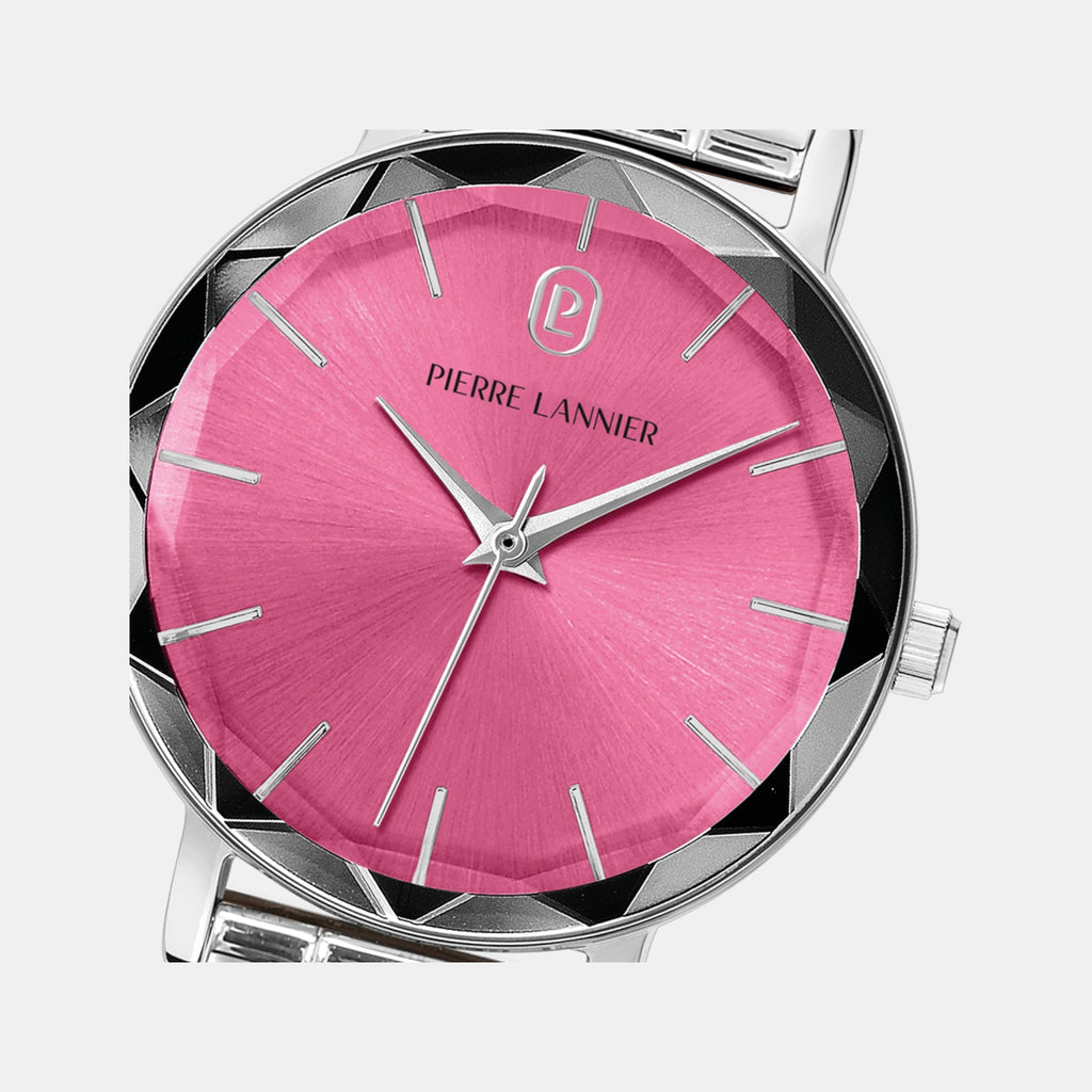 Multiples Women Quartz Rose Dial Analog Stainless Steel Watch 011L651
