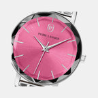 Multiples Women Quartz Rose Dial Analog Stainless Steel Watch 011L651