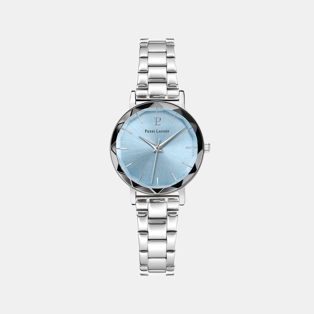 Multiples Women Quartz Blue Dial Analog Stainless Steel Watch 011L661