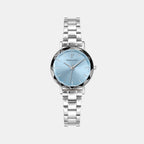 Multiples Women Quartz Blue Dial Analog Stainless Steel Watch 011L661