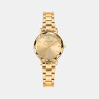 Multiples Women Quartz Gold Dial Analog Stainless Steel Watch 012P542
