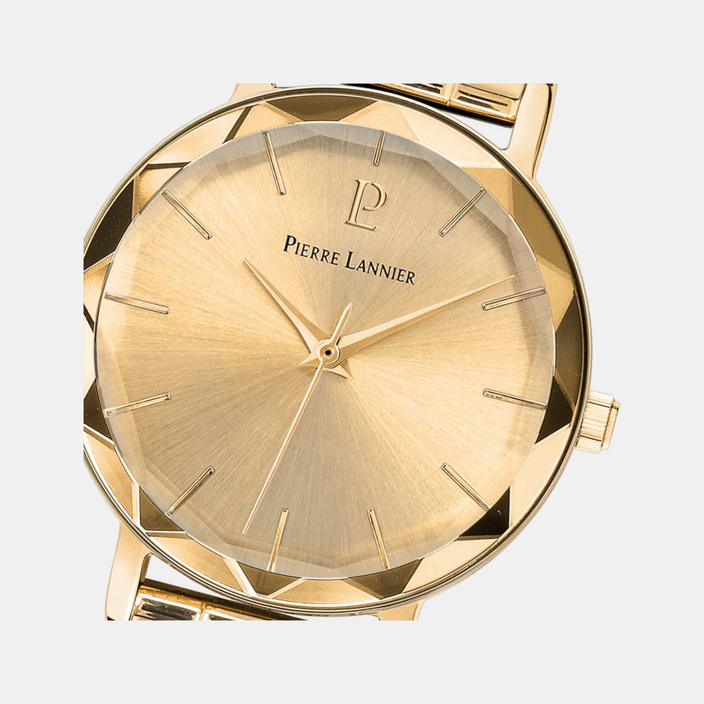 Multiples Women Quartz Gold Dial Analog Stainless Steel Watch 012P542