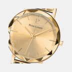 Multiples Women Quartz Gold Dial Analog Stainless Steel Watch 012P542