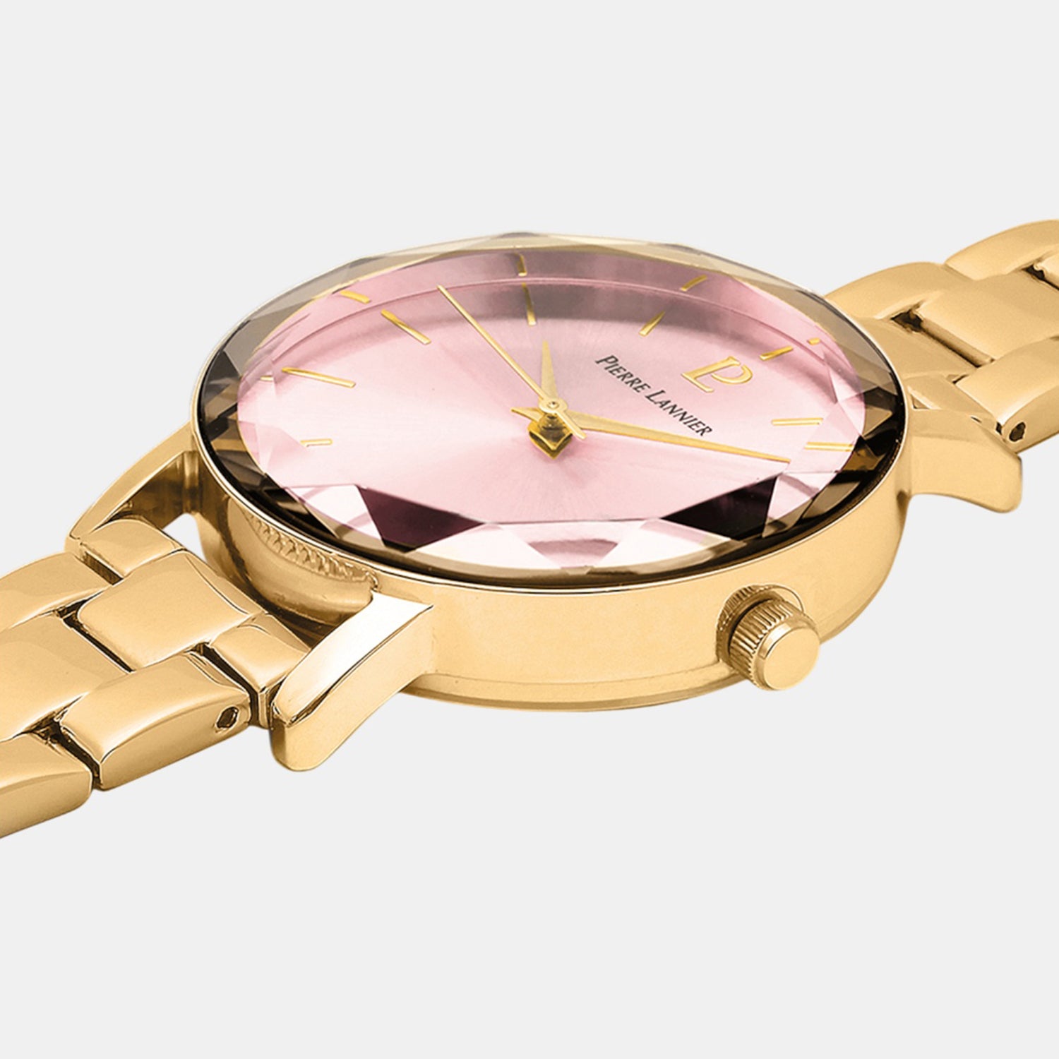 Multiples Women Quartz Pink Dial Analog Stainless Steel Watch 012P552