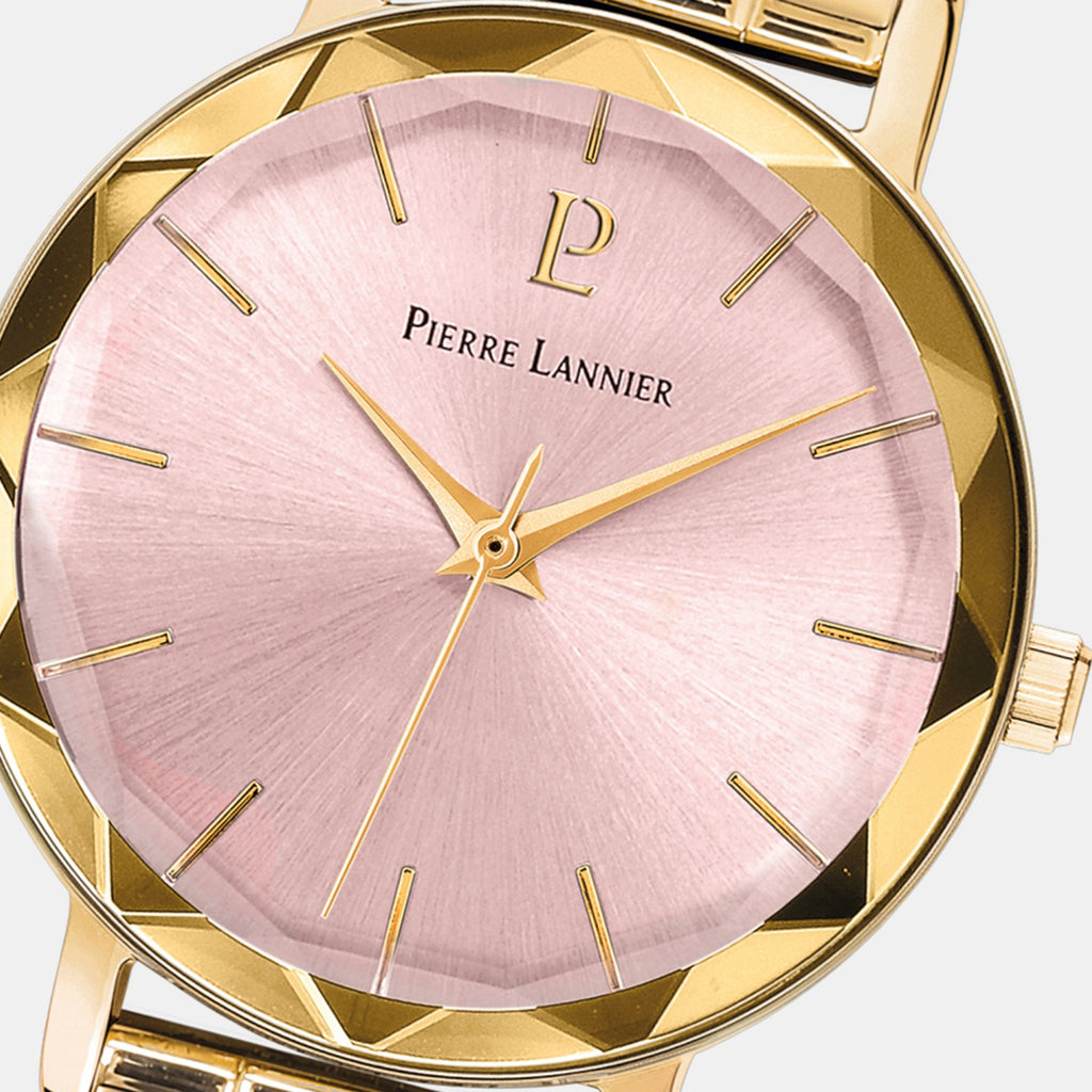 Multiples Women Quartz Pink Dial Analog Stainless Steel Watch 012P552