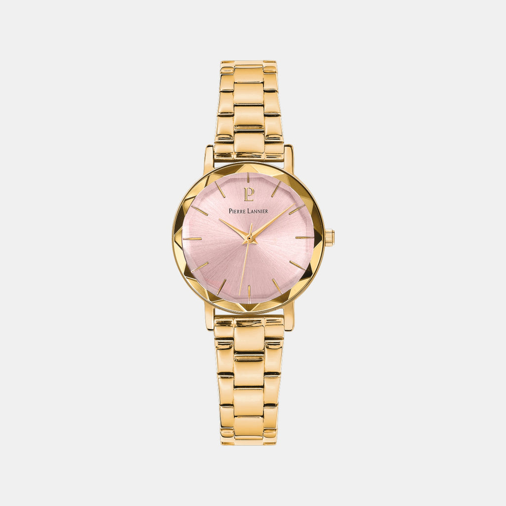 Multiples Women Quartz Pink Dial Analog Stainless Steel Watch 012P552