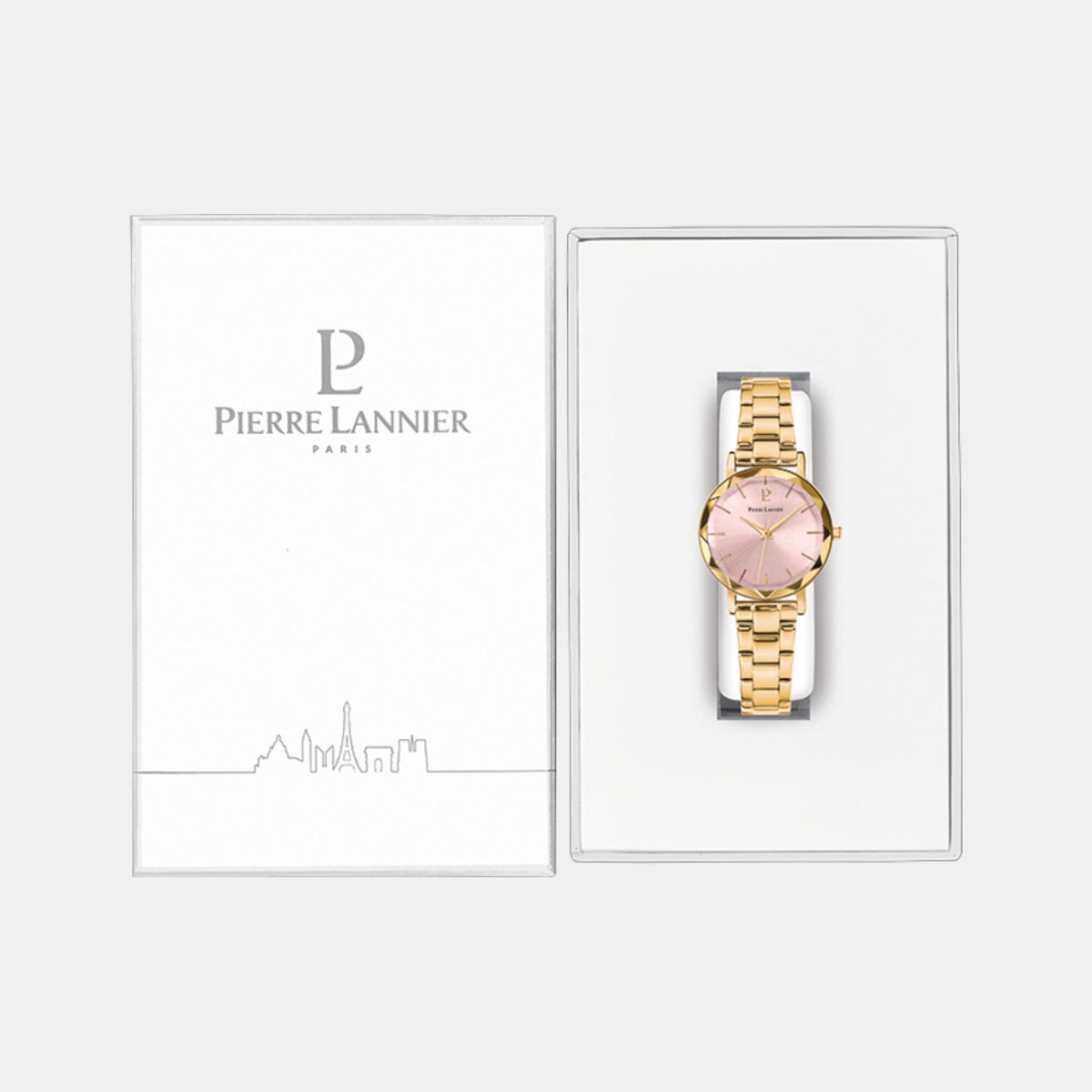 Multiples Women Quartz Pink Dial Analog Stainless Steel Watch 012P552