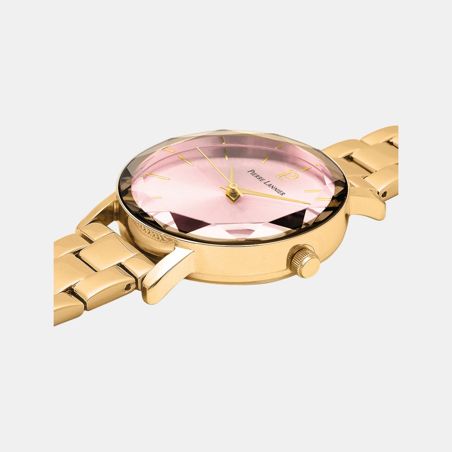 Multiples Women Quartz Rose Dial Analog Stainless Steel Watch 012P552