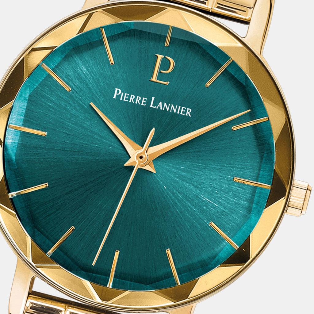 Multiples Women Quartz Green Dial Analog Stainless Steel Watch 012P562