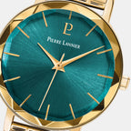 Multiples Women Quartz Green Dial Analog Stainless Steel Watch 012P562
