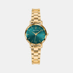 Multiples Women Quartz Green Dial Analog Stainless Steel Watch 012P562