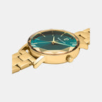 Multiples Women Quartz Green Dial Analog Stainless Steel Watch 012P562