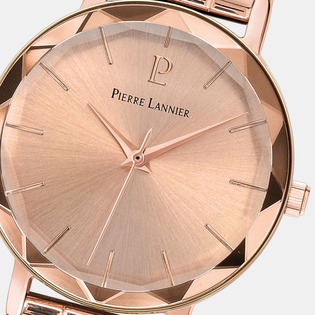 Multiples Women Quartz Pink Dial Analog Stainless Steel Watch 012P958
