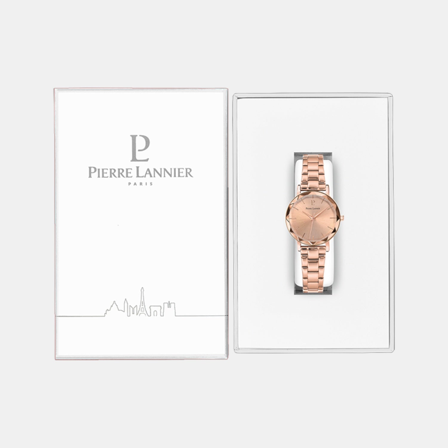 Multiples Women Quartz Rose Gold Dial Analog Stainless Steel Watch 012P958