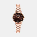Multiples Women Quartz Brown Dial Analog Stainless Steel Watch 012P988
