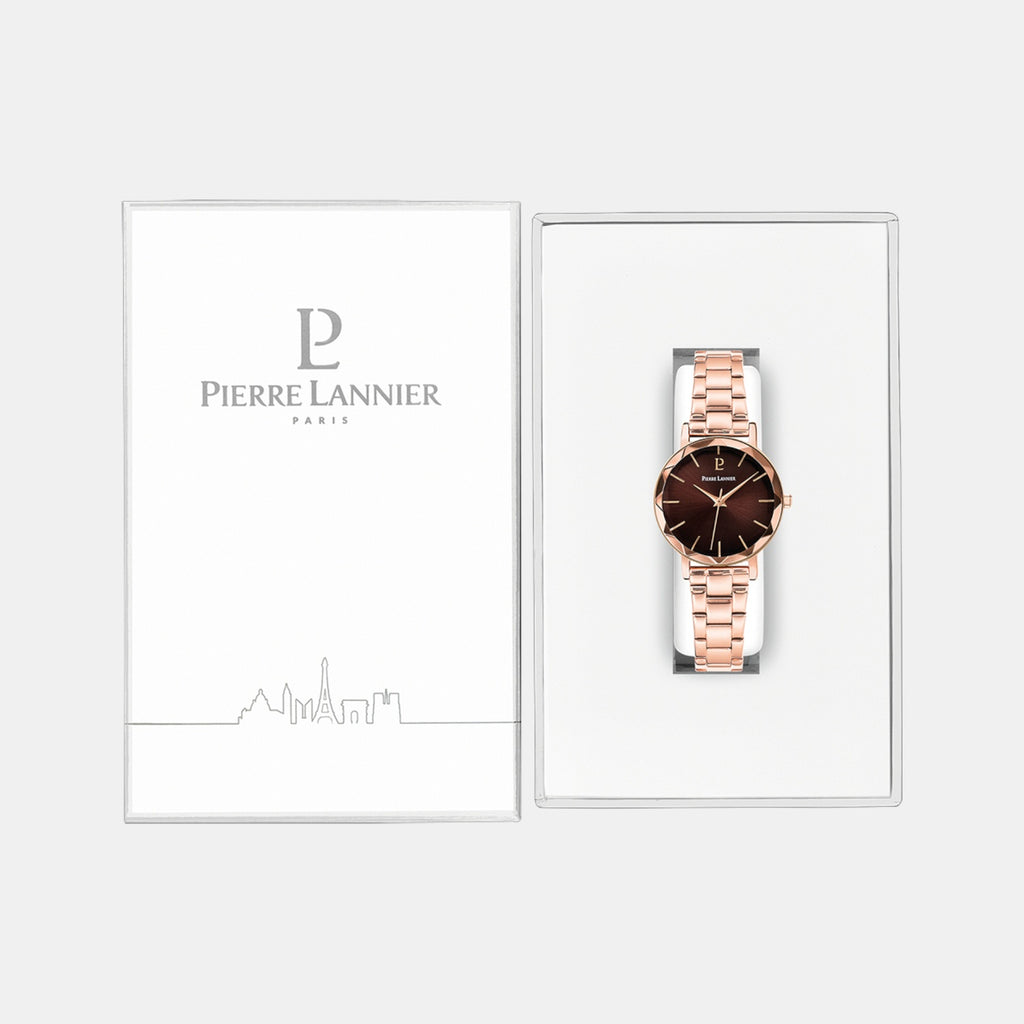 Multiples Women Quartz Brown Dial Analog Stainless Steel Watch 012P988