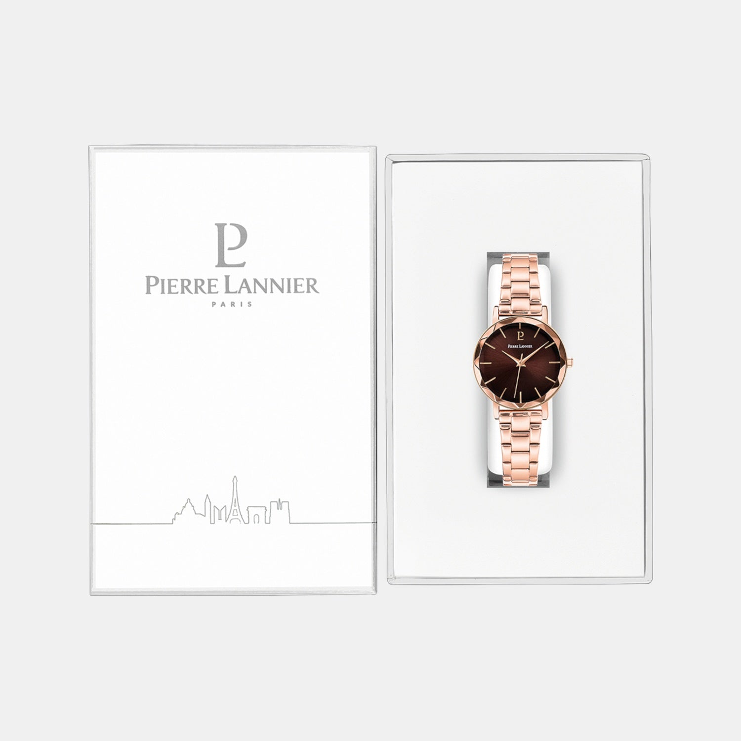 Multiples Women Quartz Brown Dial Analog Stainless Steel Watch 012P988
