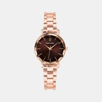 Multiples Women Quartz Brown Dial Analog Stainless Steel Watch 012P988