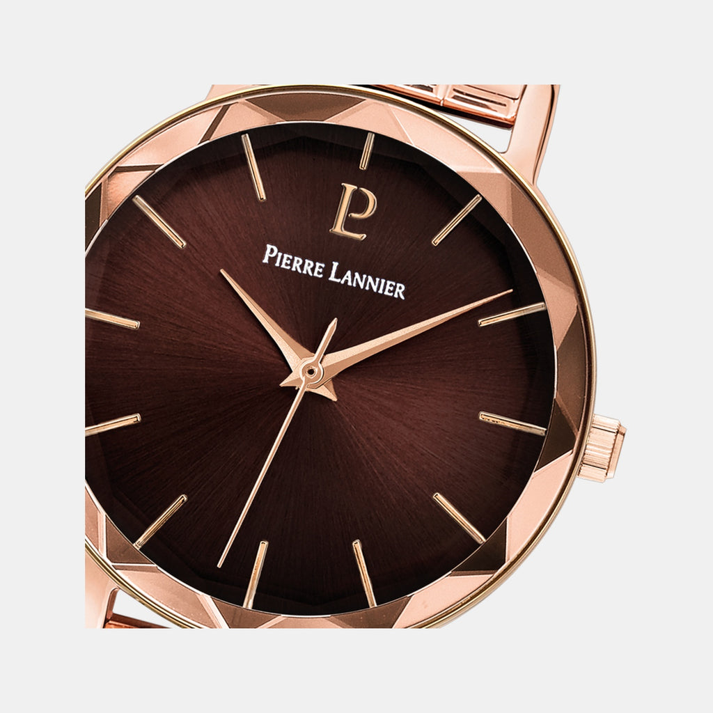 Multiples Women Quartz Brown Dial Analog Stainless Steel Watch 012P988