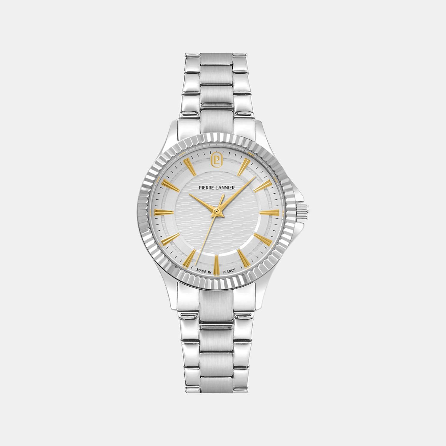 Pierre Lannier Metropolitain Women Quartz Silver Dial Analog Stainless Steel Watch 017G621-1