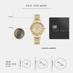 Metropolitain Women Quartz Gold Dial Analog Stainless Steel Watch 018Q542