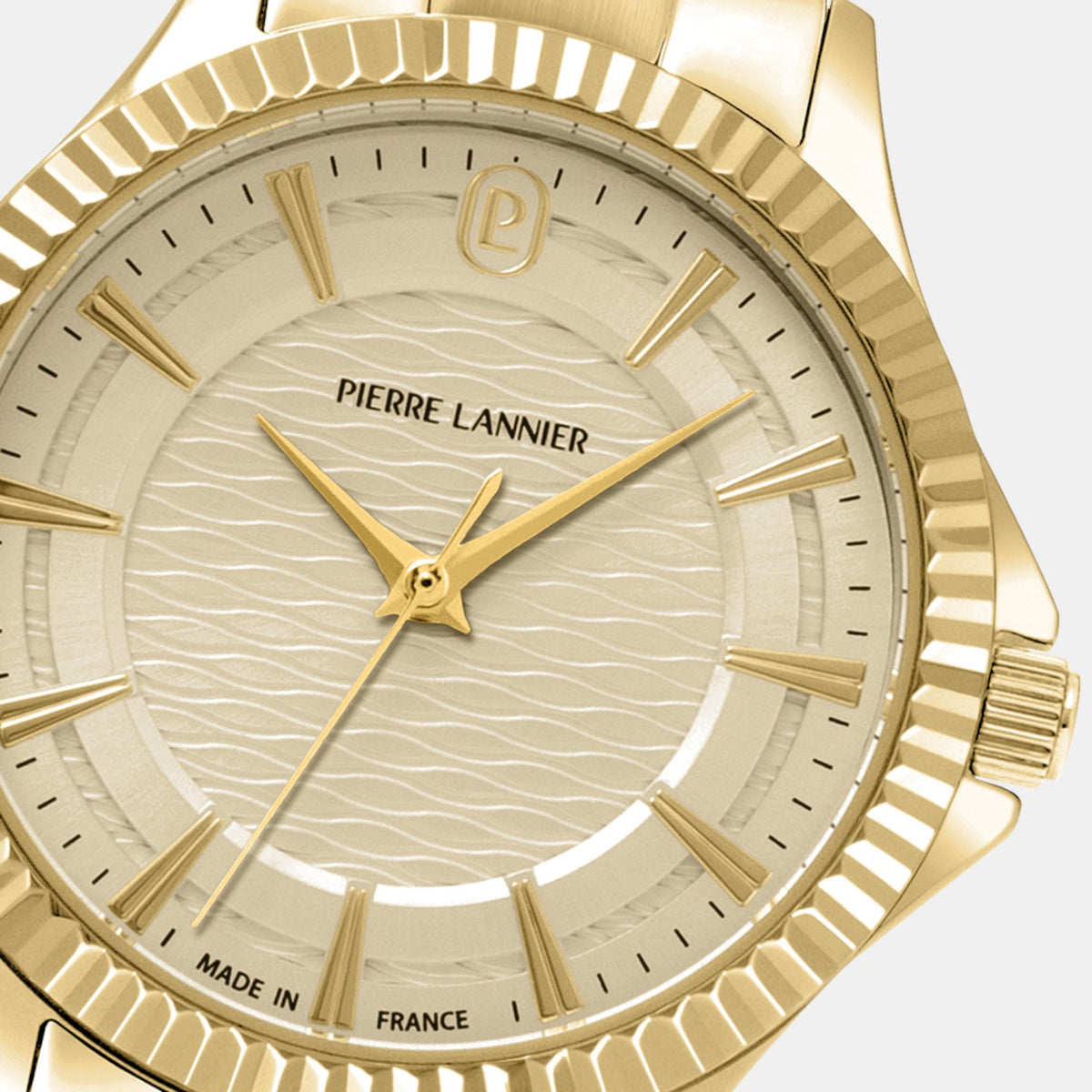 Pierre Lannier Metropolitain Women Quartz Gold Dial Analog Stainless Steel Watch 018Q542-3