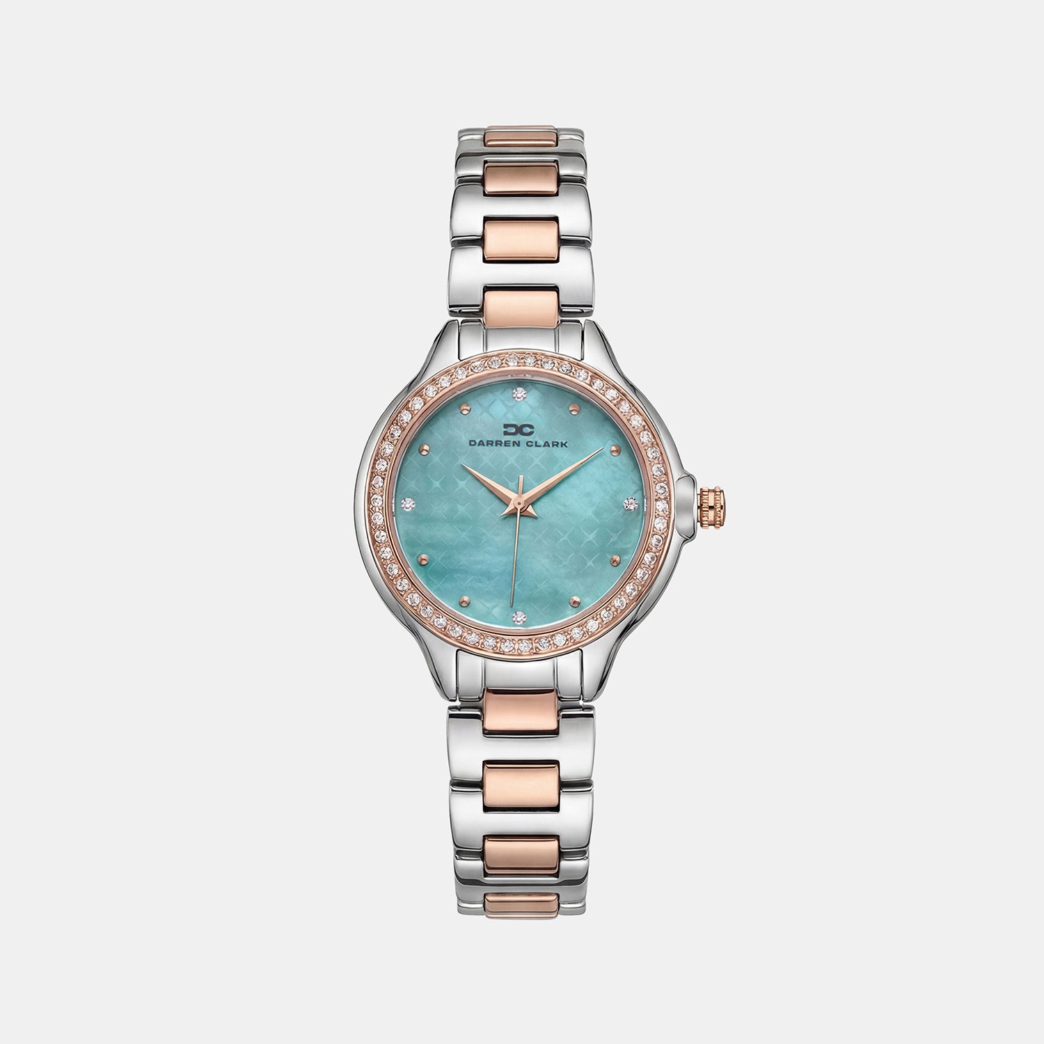 Women Quartz Light Blue Dial Analog Metal Watch 2015E-M1317