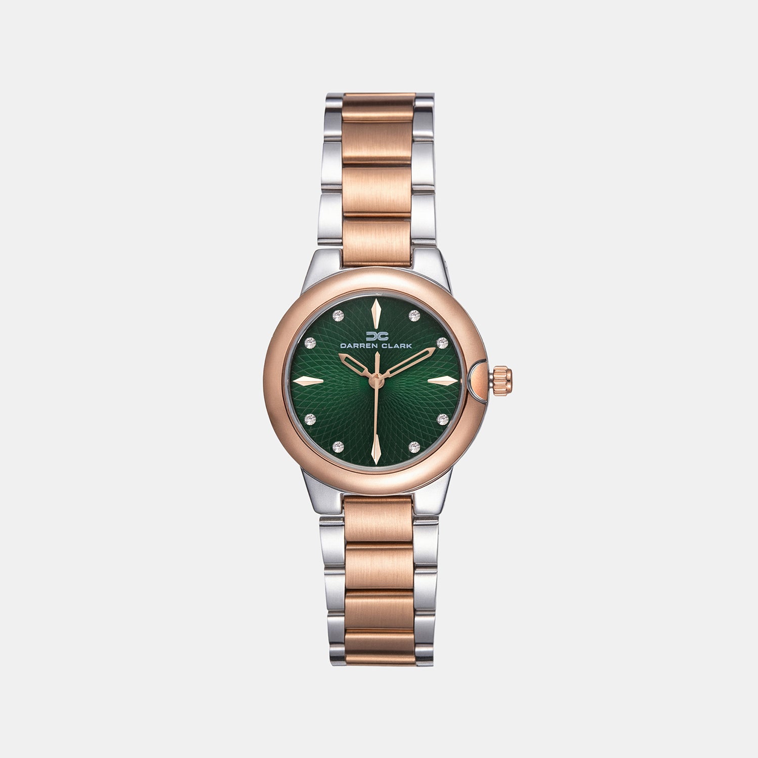 Women Quartz Green Dial Analog Metal Watch 2016E-M1314