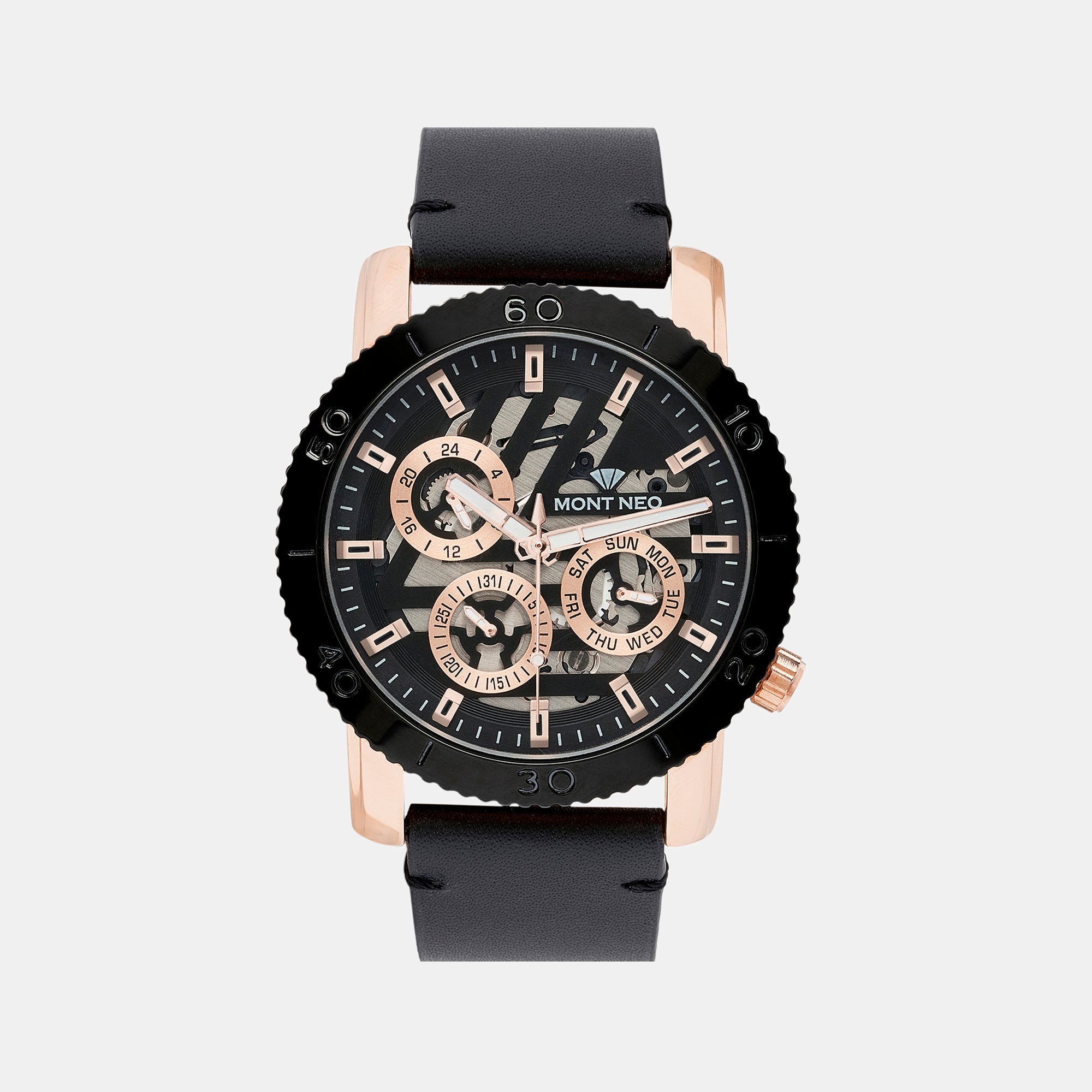 Mont Neo Round Black Chronograph watch