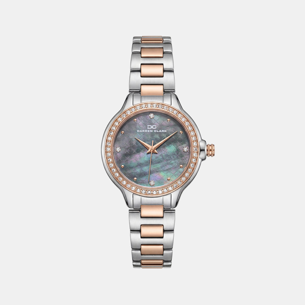 Women Quartz Grey Dial Analog Metal Watch 2015E-M1305