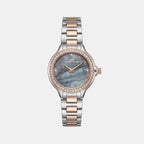 Women Quartz Grey Dial Analog Metal Watch 2015E-M1305