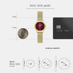 Pya Women Quartz Burgundy Dial Analog Stainless Steel Watch 021K552
