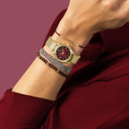 Pya Women Quartz Burgundy Dial Analog Stainless Steel Watch 021K552