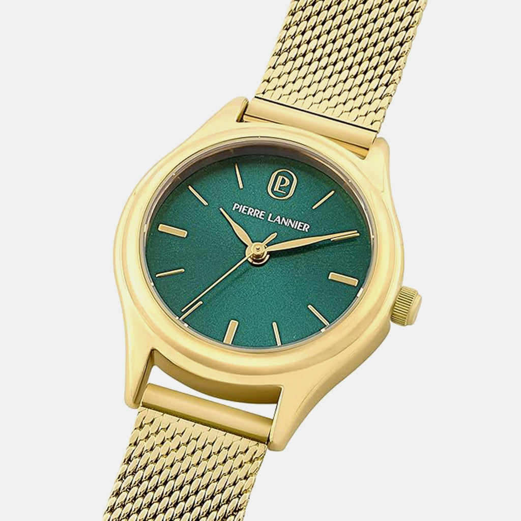 Pya Women Quartz Green Dial Analog Stainless Steel Watch 021K572