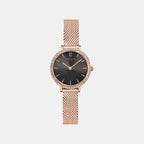Nova Women Quartz Black Dial Analog Stainless Steel Watch 023L938