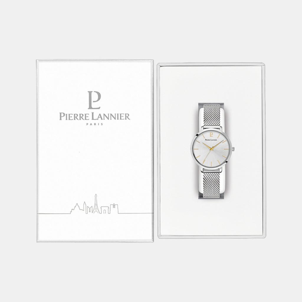 Chouquette Women Quartz Silver Dial Analog Stainless Steel Watch 034N621