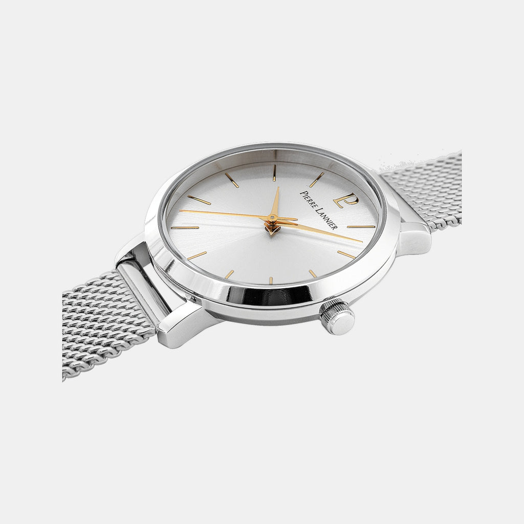 Chouquette Women Quartz Silver Dial Analog Stainless Steel Watch 034N621