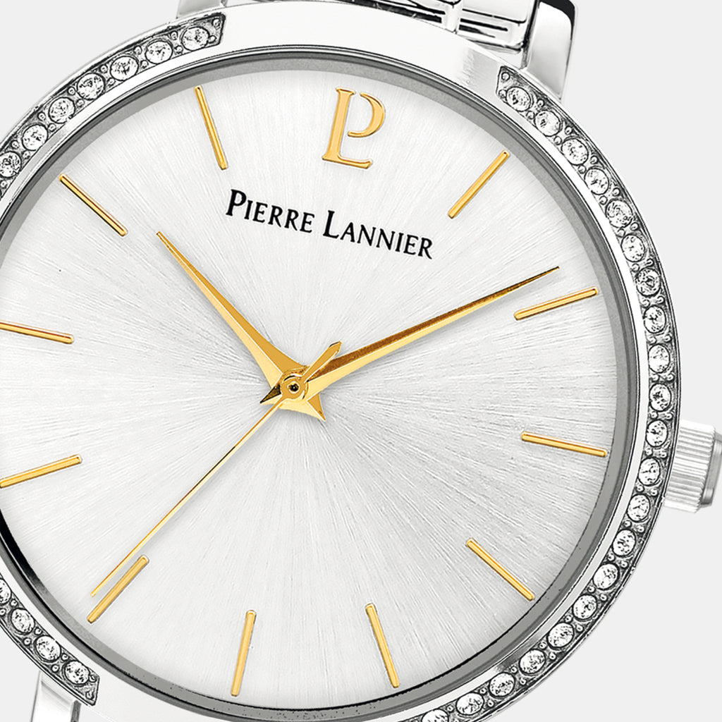 Pierre Lannier Chouquette Women Quartz Silver Dial Analog Stainless Steel Watch 036P621-3