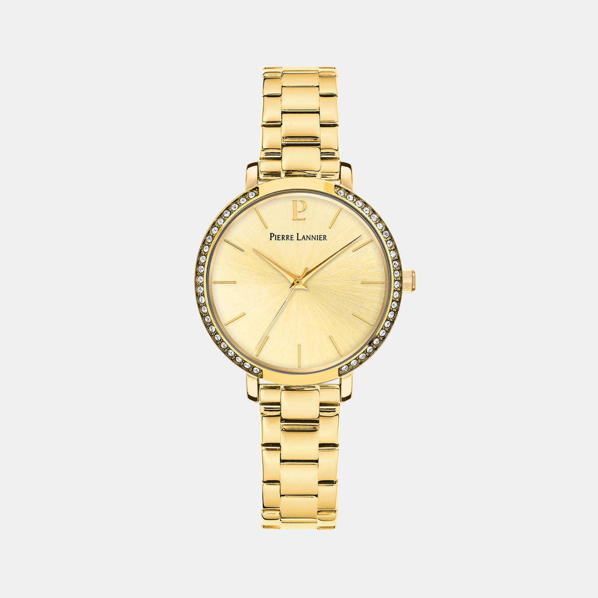Pierre Lannier Chouquette Women Quartz Gold Dial Analog Stainless Steel Watch 037H542-1